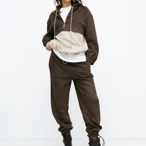Zara Faux Suede Jogger Pants
